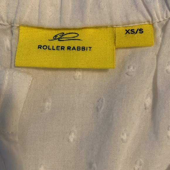 ROLLER RABBIT Women’s Peasant Dot V-Neck Loose Shirt With Puff Sleeves - Picture 8 of 14